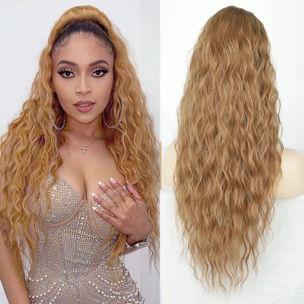 

Long Curly Drawstring Ponytail Extensions Clip In Fake Pony Tail Hair Pieces for Women Natural Synthetic False Horse Tail 26Inch