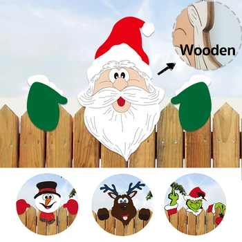 Christmas Fence Peeker Decorations Set 1