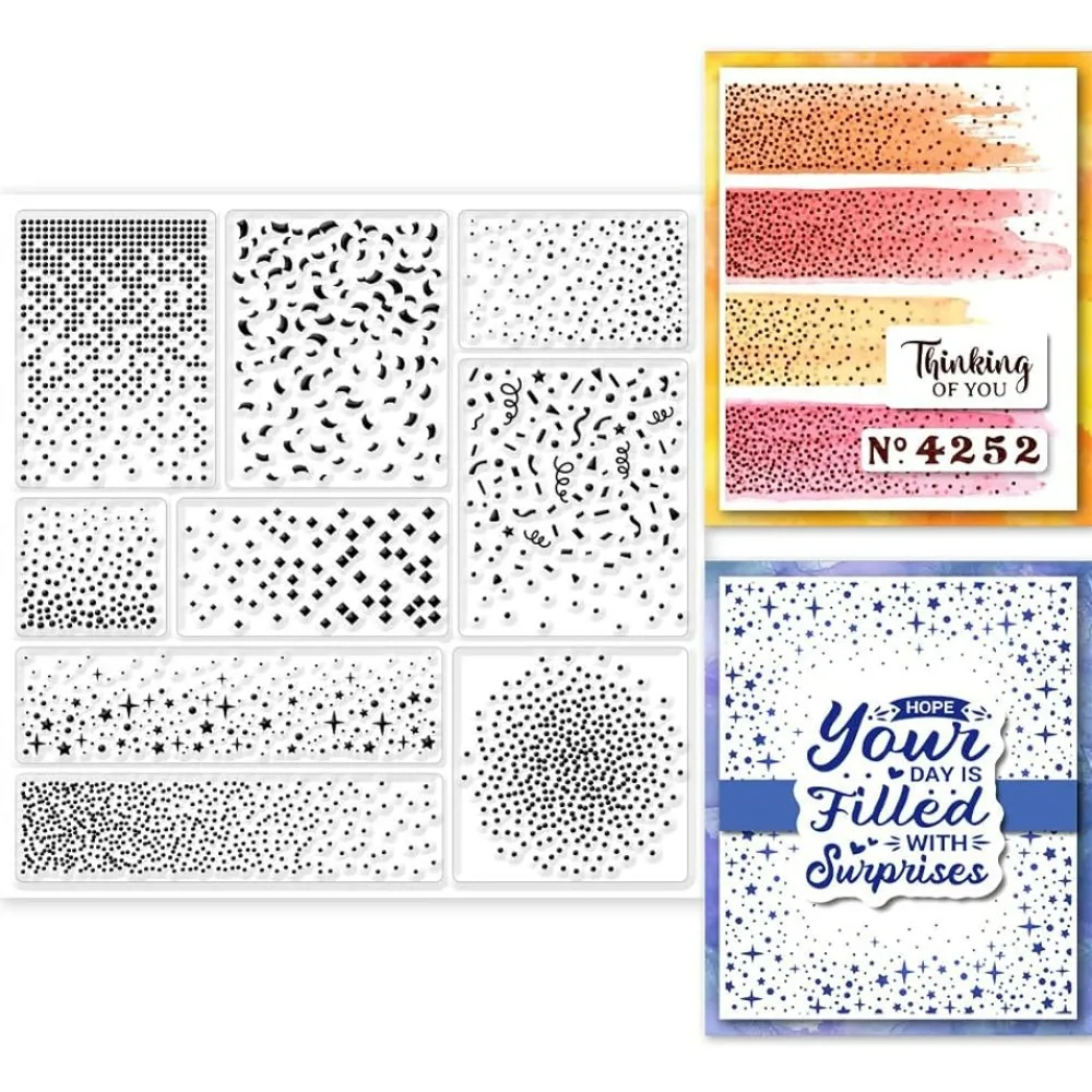 Clear Stamps 1PC Confetti Background For Cards Making Birthday Celebration 5.91x5.91inch 1 Transparent