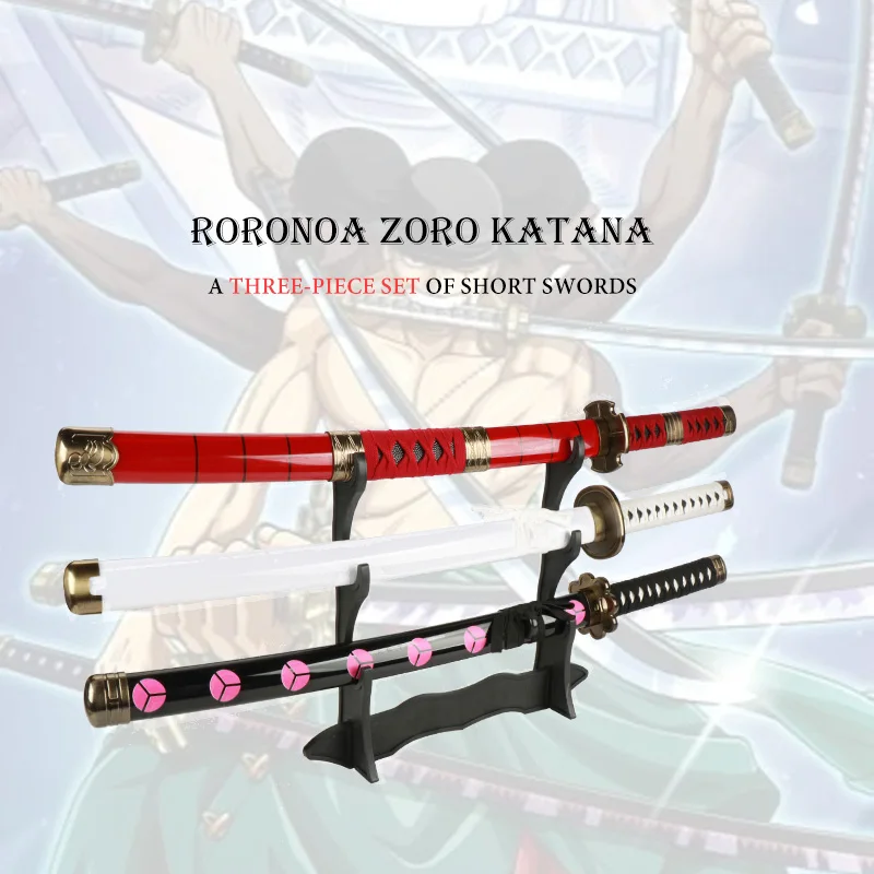 Roronoa Zoro Katana 80Cm / 31.5 "Tre Pezzi Gioco Di Ruolo Sandai Kitetsu Ichimonji Shussui Enma Purple Halloween Party Gifts