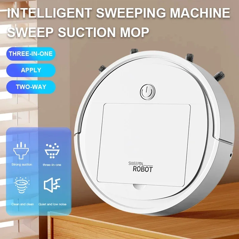 USB Sweeping Robot Vacuum Cleaner Mopping 3 In 1 Smart Wireless 1500Pa Dragging Cleaning Sweep Floor for Home Office 6