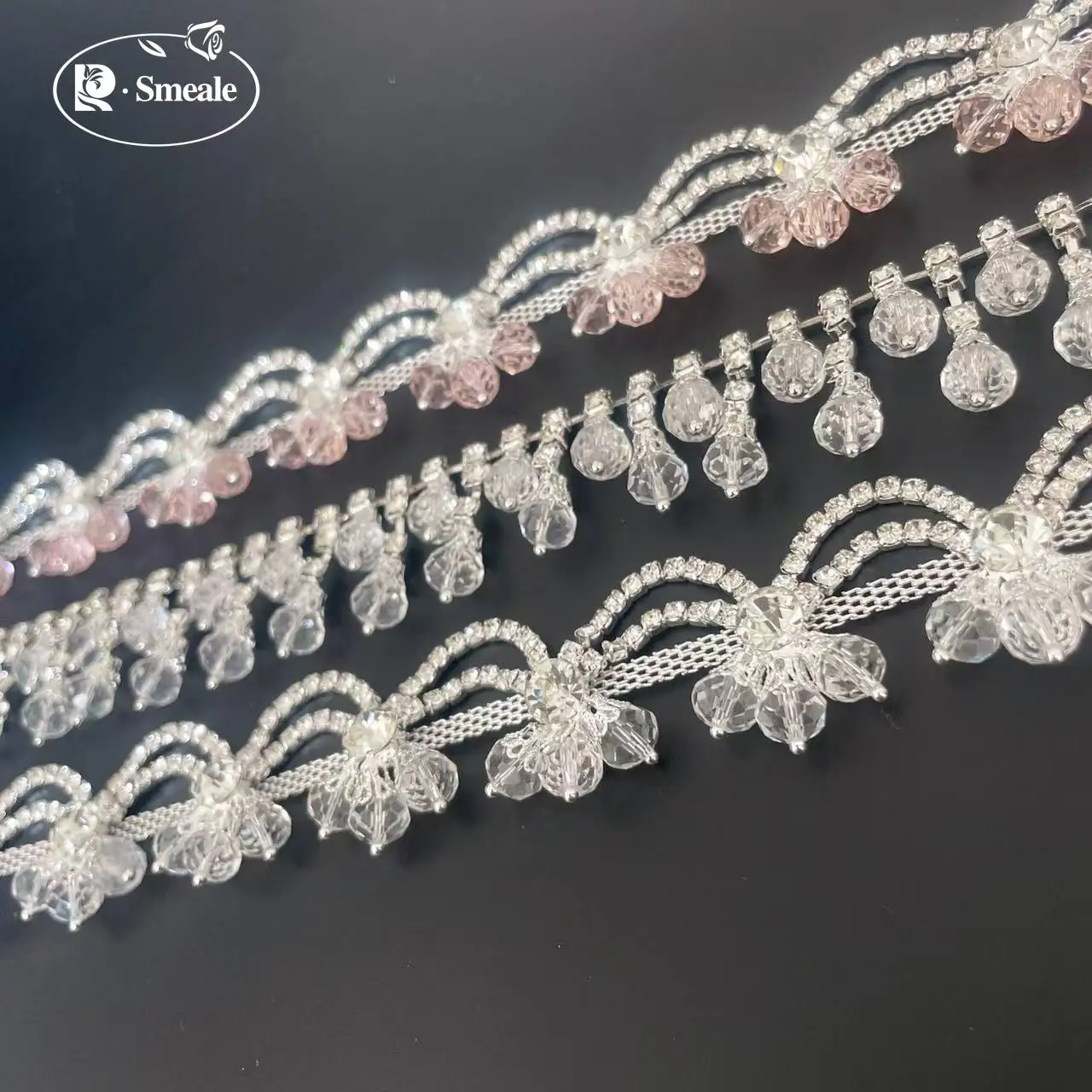 Shiny Crystal and Diamond Jewelry Material. Encrypted Tassel Hanging Wavy Edge. DIY Handmade Collars and Necklaces RS253212
