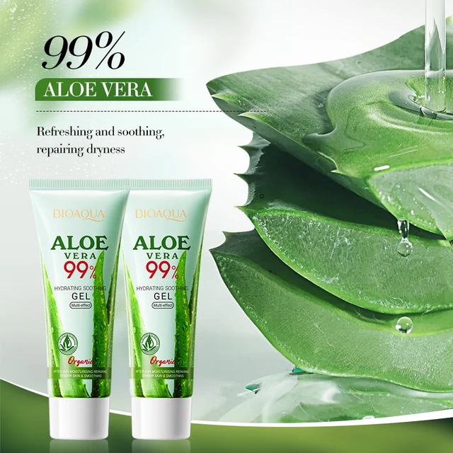 Gel apaisant à l'aloe vera BIOAOUA pour le visage et le corps, hydratant, réparateur, soulagement des coups de soleil, soin contre l'acné, pour peaux sensibles 1