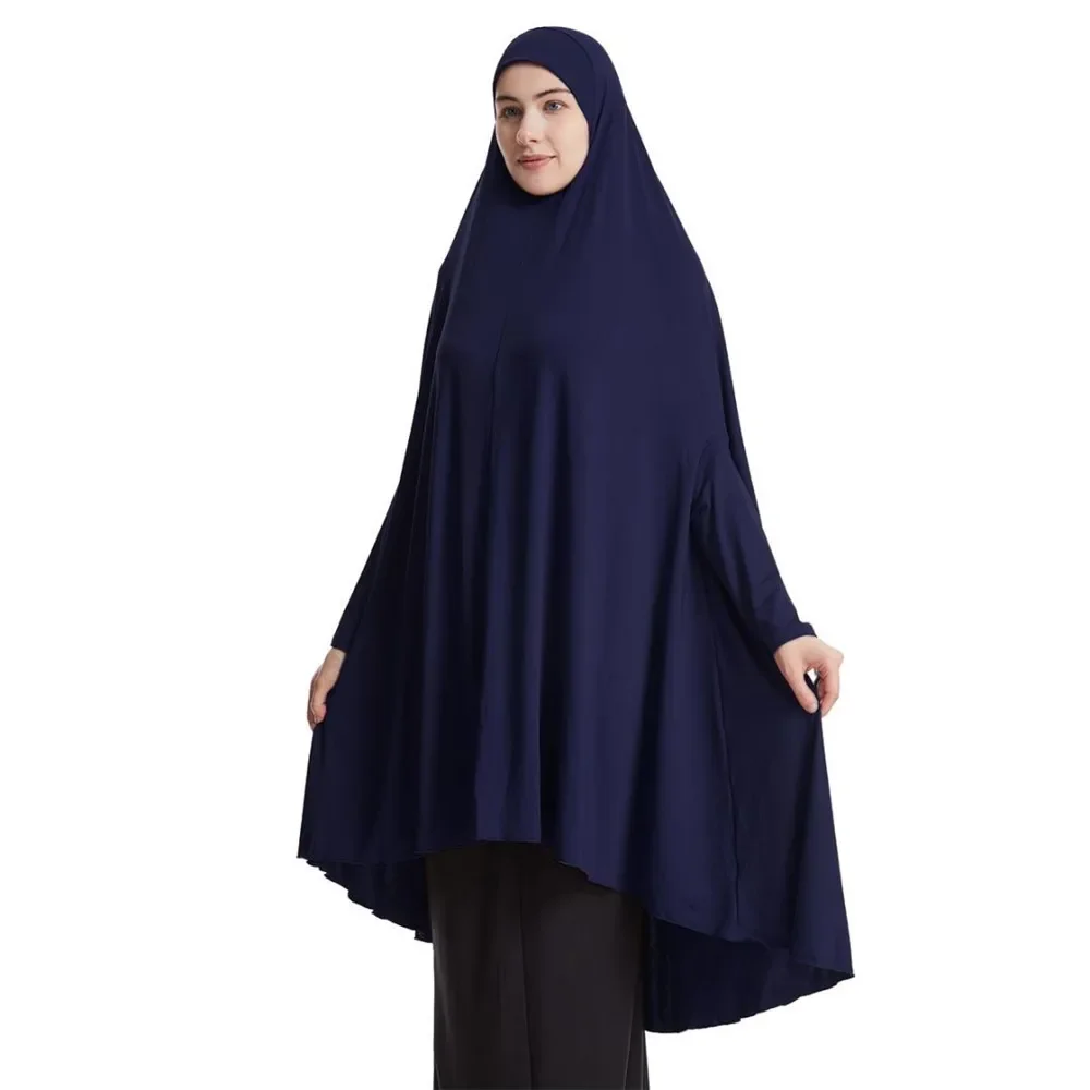Eid Ramadan Prayer Garment Long Khimar Islamic Women Overhead Hijab Abaya Caftan Muslim Women Arab Tops Scarf Hooded Burqa Nikab - Image 5