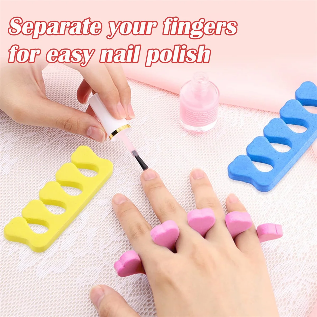 100pcs/50pairs sponge toe finger separator manicure set Toe splitte for nail polish enhancement painting and polishing tools