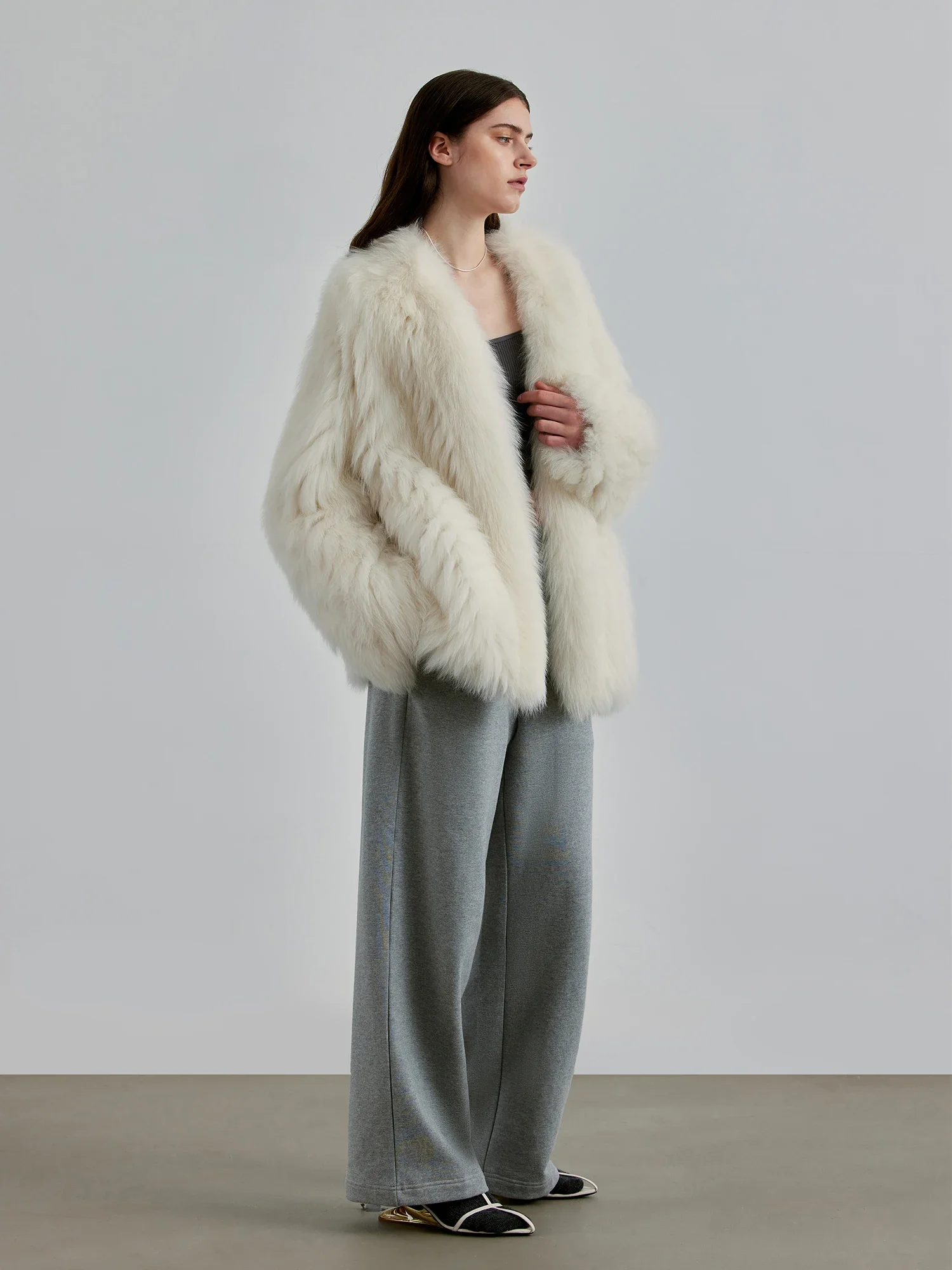 Real Fox Fur Coat 2023 Fluffy Winter Young Knitted Thick Warm Fur Women's Clothes Solid High Street Commuting Long Sleeve Jacket