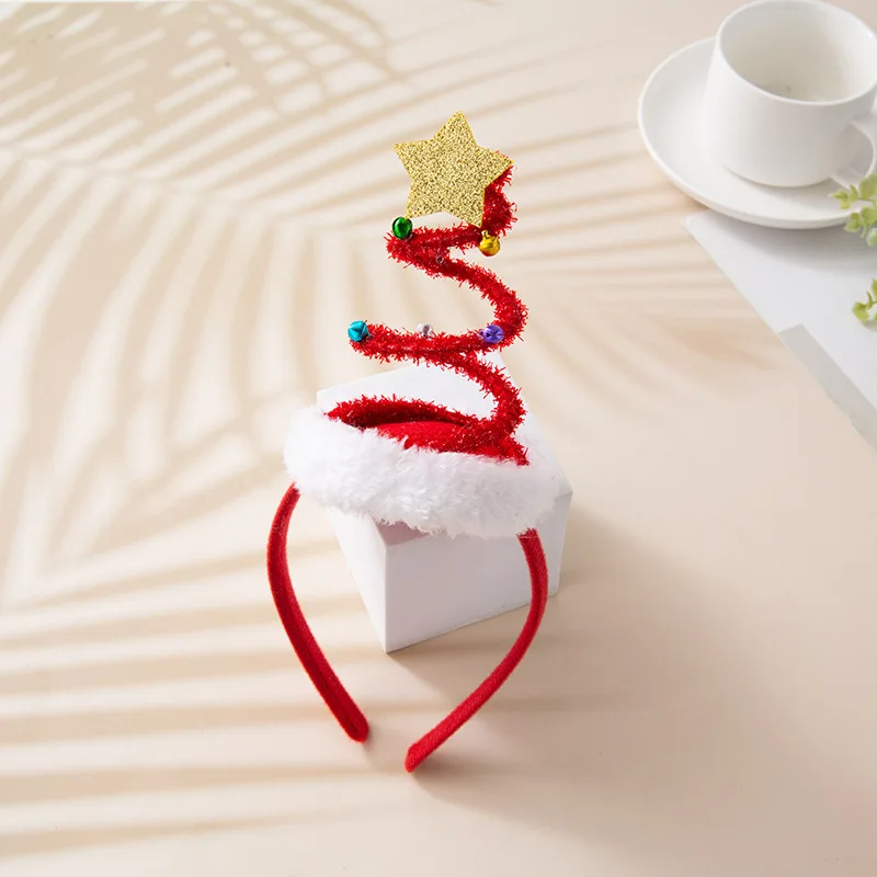 Hair Accessories Hair Headband Spring Christmas Tree Headband Kids Christmas Hair Hoop Noel Supplies Amusement Park Decor Kids Favor
