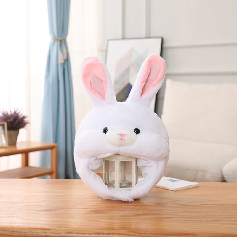 

Cute Rabbit Hat For Women Party Cosplay Cartoon Headwear Kawaii Child Performance Headgear Bunny Plush Toy Beanies Cap Headcover