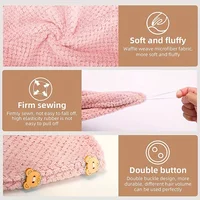 Serviette pour cheveux de couleur unie, bonnet pour cheveux secs texturés, 9.8 "X 25.5", serviette absorbante pour femmes boutonnées 4