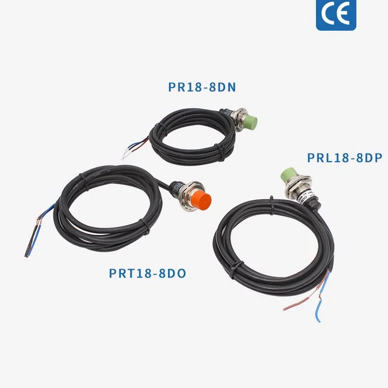 PR18-8DN 유도 근접 센서 스위치, NPN 3 선 NO 10-30VDC 감지 거리 8mm