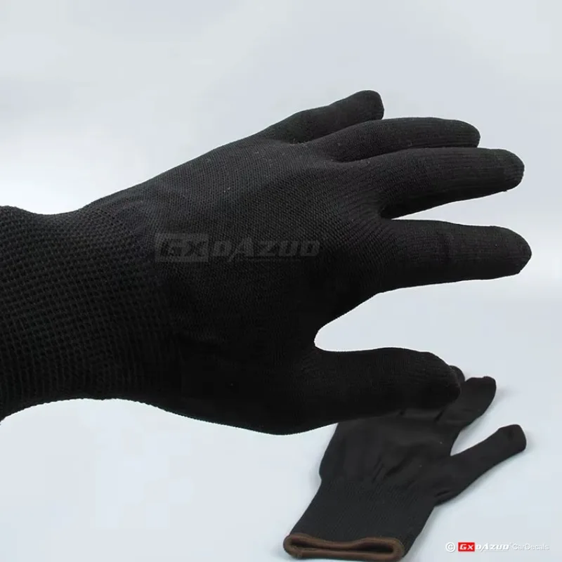 10 Pairs/Lot Microfiber Gloves White Black Cleaning Nylon Vinyl Wrap Fabric Gloves