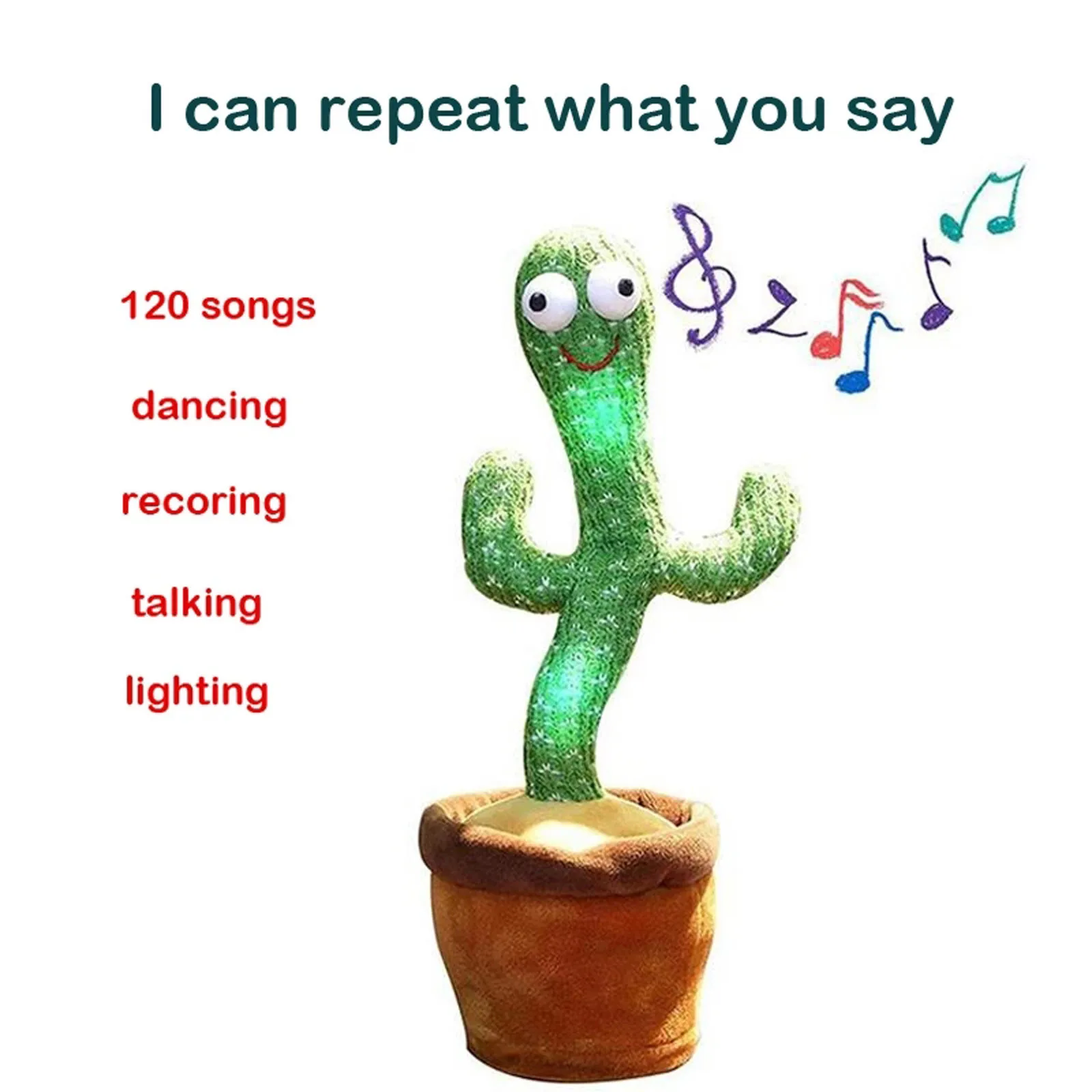 Lovely Talking Toy Dancing Cactus Doll Speak Talk Sound Record Repeat Kawaii Toys Children Kids Education Gift | Дом и сад