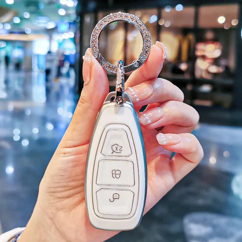 Tpu Remote Car Key Case Cover Per Ford Fiesta St Mk8 Figo Puma Suede Line X Ranger Everest Ecosport 2021 2022 Accessori Auto