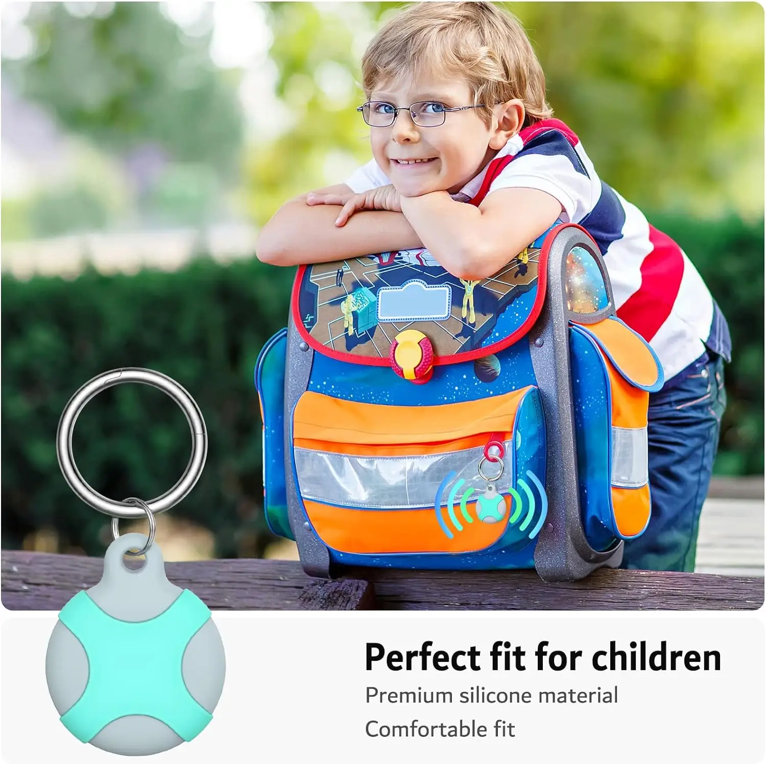 Children's AirTag Necklace with Secure Keychain Holder - Hidden GPS Tracker