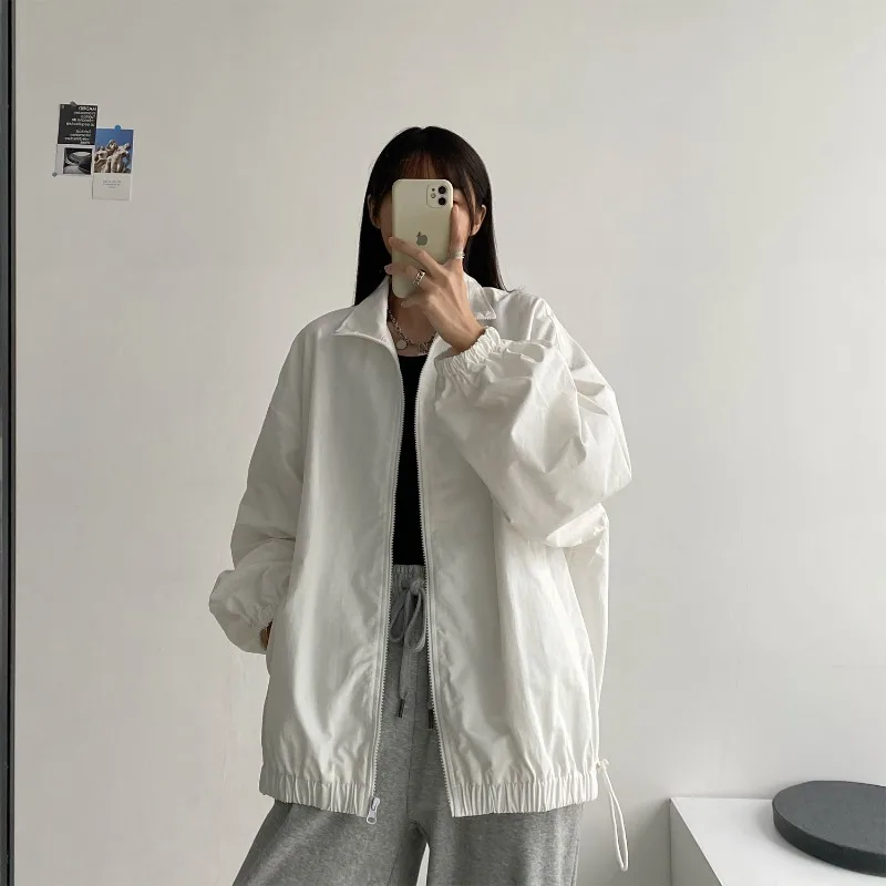 Korean Version of The Solid Color Outdoor Jacket Spring and Summer Thin Section Harajuku Sports Casual Zipper Coat Women New global version xiaomi xiaovv outdoor panoramic camera