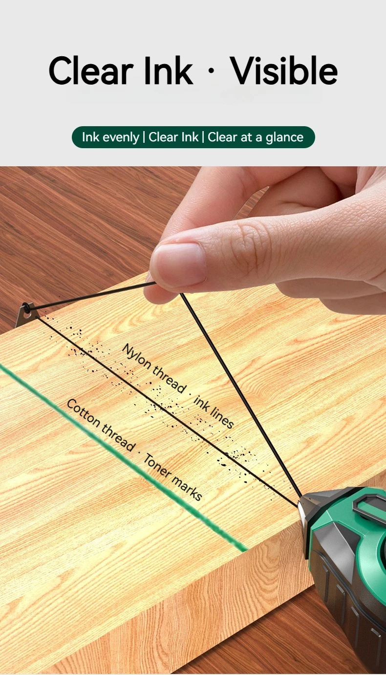 DGEV Line Box Woodworking Marking Gauge Construction Site Line Laying Tool Drop-Resistant Line Marking Tool 30m Line Quick Retra