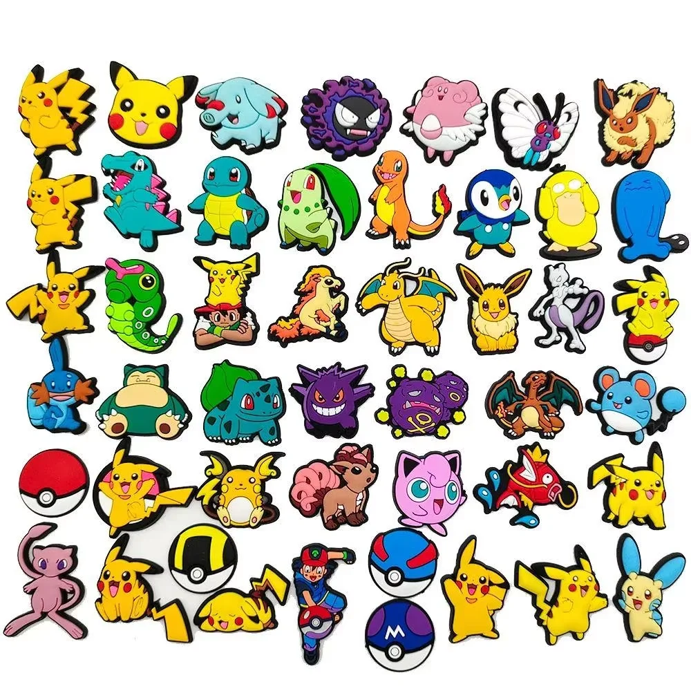 Shoe Charms MINISO Pokemon Decoration Buckle Dinosaur PVC Sandals Accessories kids Gifts