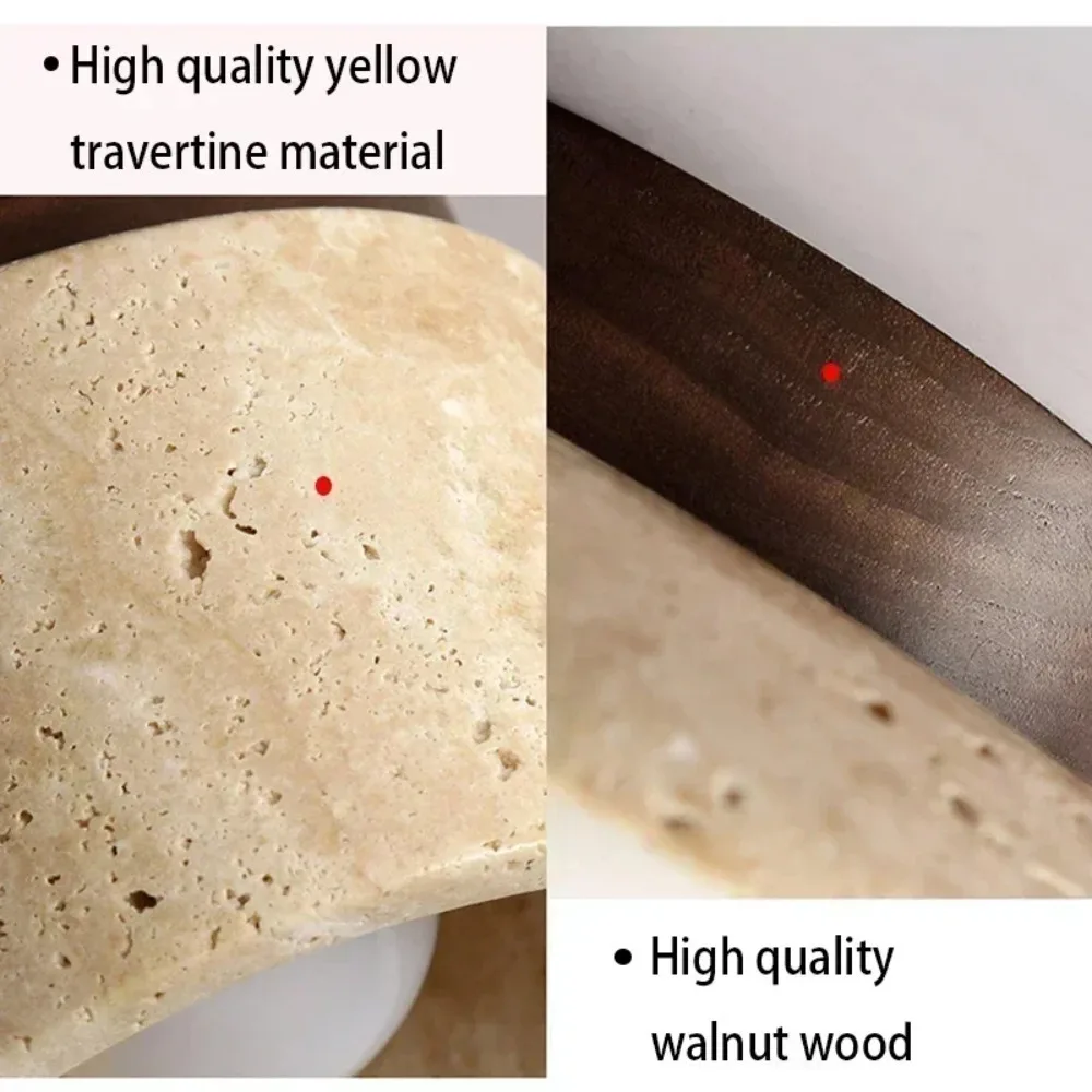 Joyinled Modern Travertine Stone Ceiling Lamp Flush Mount Natural Stone Lighting Fixture for Bedroom Hallway Foyer Corridor