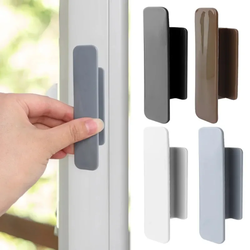 2pcs Non-punching Self-adhesive Handle Drawer Cabinet Handle Window Balcony Sliding Door Handle
