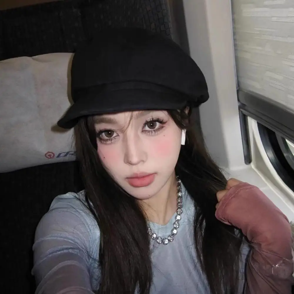 

Winter Berets Caps Casual Elegant Korean Style Painter Hat Autumn Women Solid Beret Hat