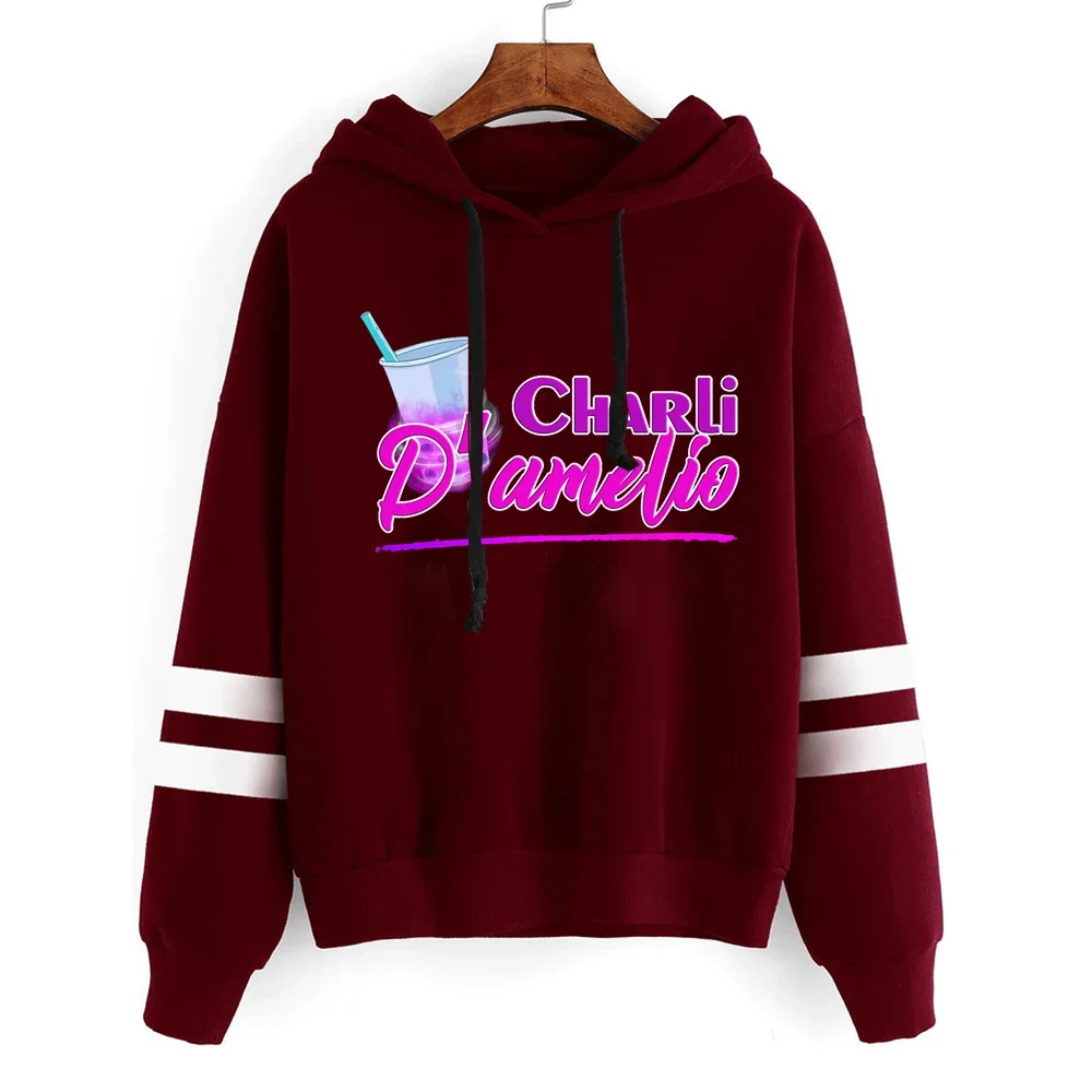 Charli D'Amelio Harajuku Hooded Autumn Women's Clothing Teens Girls Funny Charli D'Amelio Oversized Hoodies Women Sweatshirts