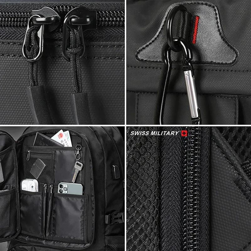 スイス ミリタリーDAY PACK(ウォータープルーフ)スイス製 スイスミリタリー-トラベルバックパック,大容量,防水,USB拡張可能