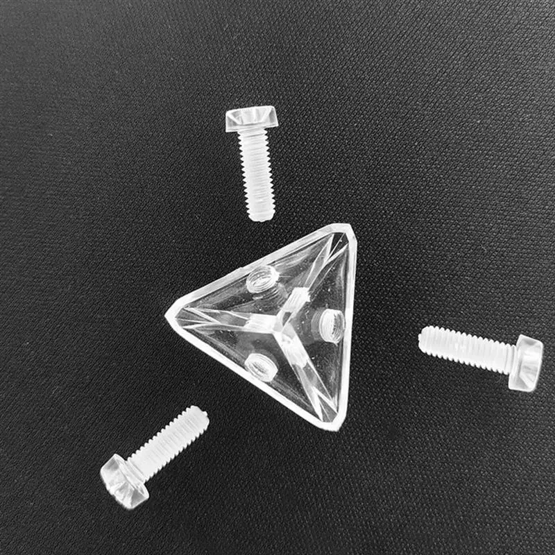 Corner Guard Acrylic Display Case Connector Clear Showcase Hardware Supplies Brackets Stable Safety Holder 8pcs/Lot desktop bracket