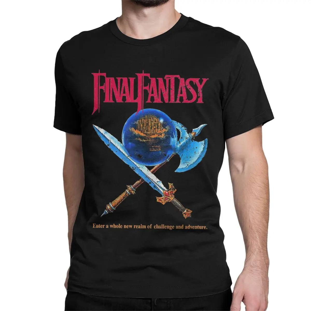 thumbnail image 1 of Camiseta divertida de Final Fantasy VII para hombre y mujer, de manga corta y cuello redondo, de algodón con estampado., 1 of 7