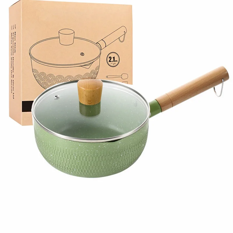 Nonstick Stock Pot with Glass Lid, 6 Quart Cooking Pot Non Stick Soup Pot,  Induction Pasta Pot, All Stove Compatible