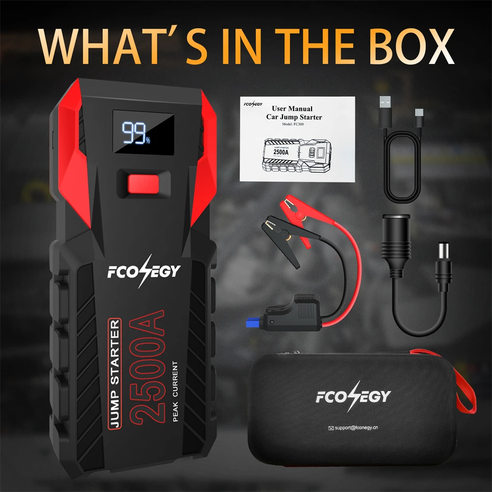2500A Car Jump Starter 26000mAh Portable Power Bank 12V Auto Emergency Car Battery Starter Booster Starting Device car jump starter jump starter