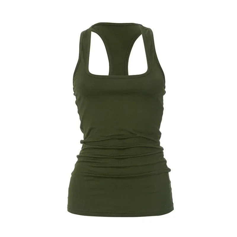 Tirantes ajustados sexys, ropa de calle atrevida, Y2k, moda informal, cuello en U, camiseta sin mangas para mujer, color sólido de verano, nueva camiseta Y2k
