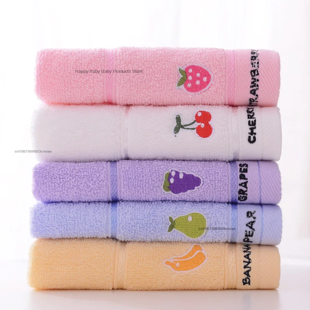 Soft Cotton Baby Bath Towel Cartoon Fruit Face Towel Newborn Infant Kids Soft Absorbent Washcloth Children Shower Towels 50x25cm