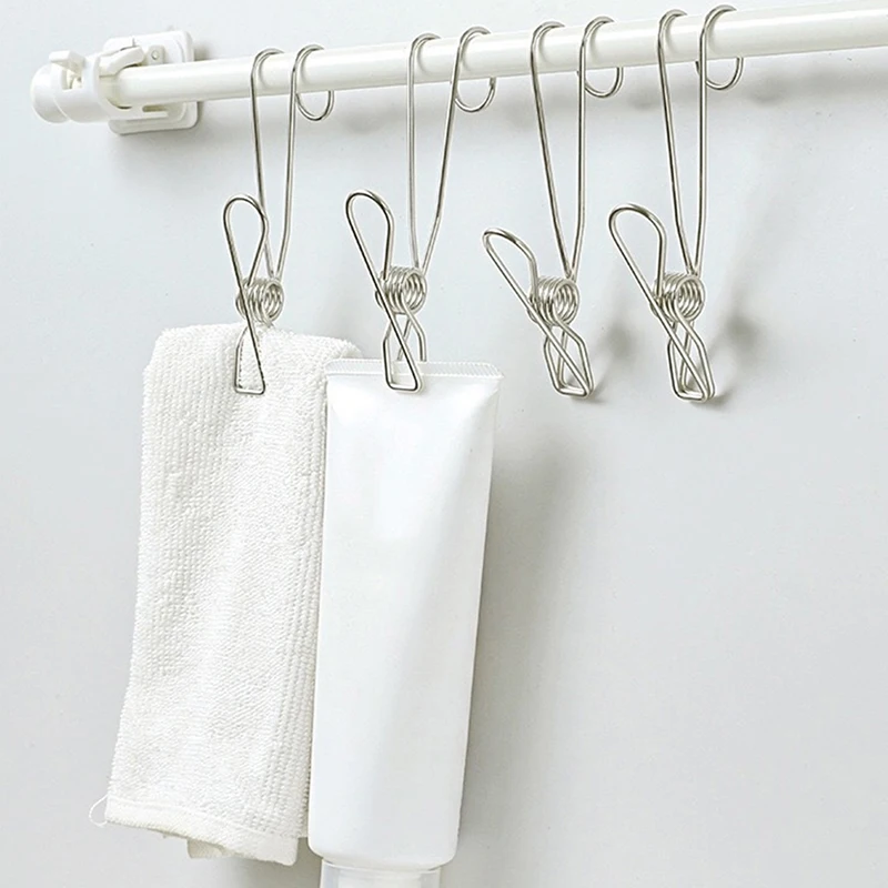 

5pcs Stainless Steel Clothes Pegs Portable Windproof Towel Clip Socks Laundry Clothes Pins Peg Holder Mini Clothespins