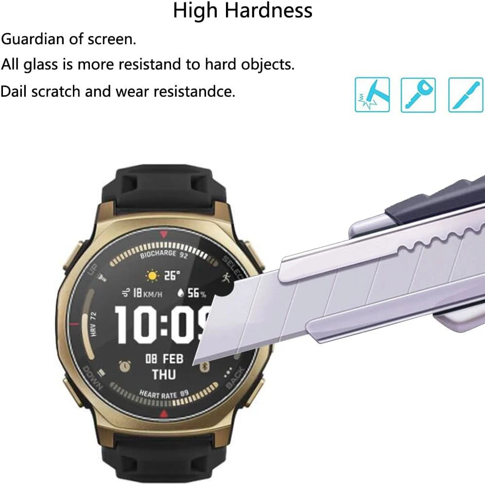 Premium Tempered Glass Screen Protector Set for Smartwatches - 3 Pack