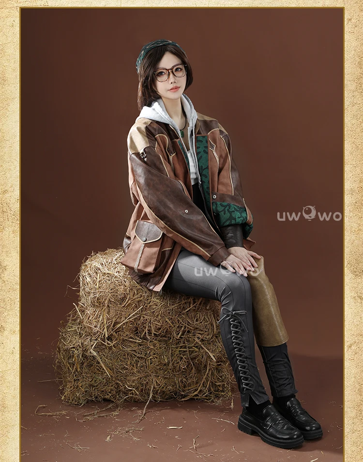 Alma Cosplay Kostüm Monster Hunter Wilds mit Brille für Frauen 3