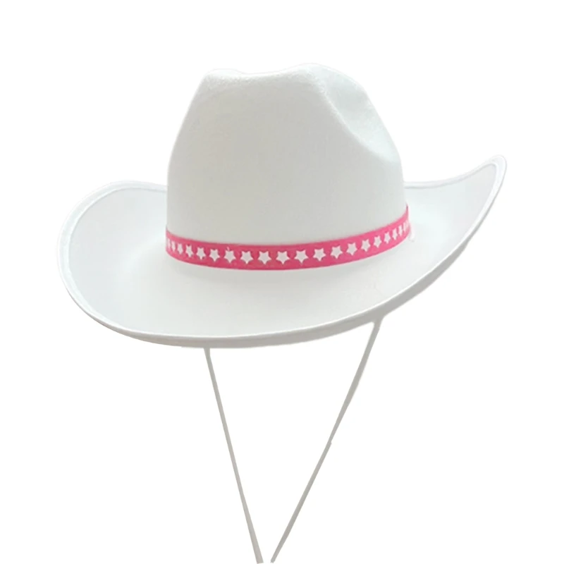 White Hat Costume Accessories Western Cowboy Hat Multipurpose Decoration for Kid Girl Costume Cosplay Props Ornament cowboy hats