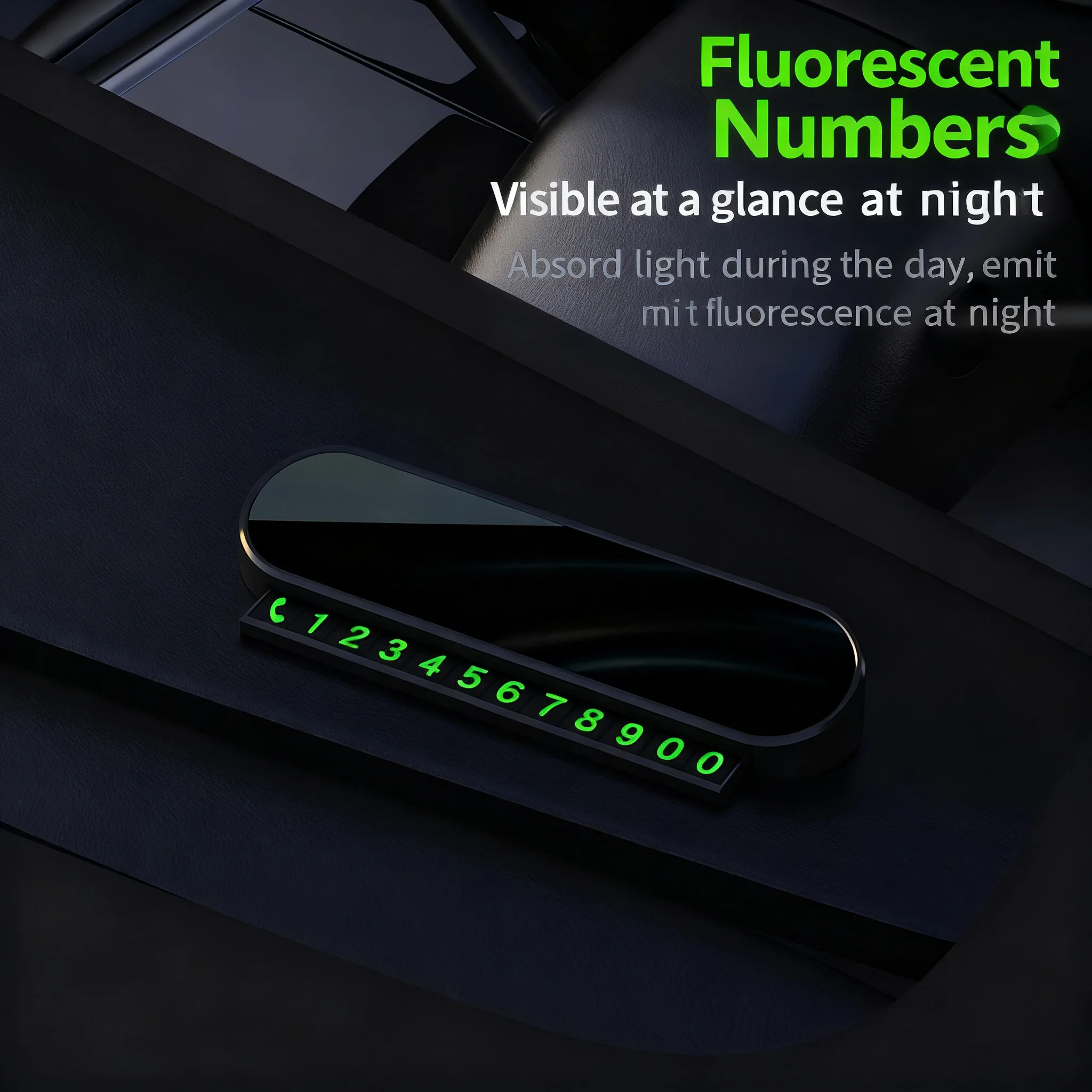 Temporary Car Parking Card with Fluorescent Magnetic Holder
