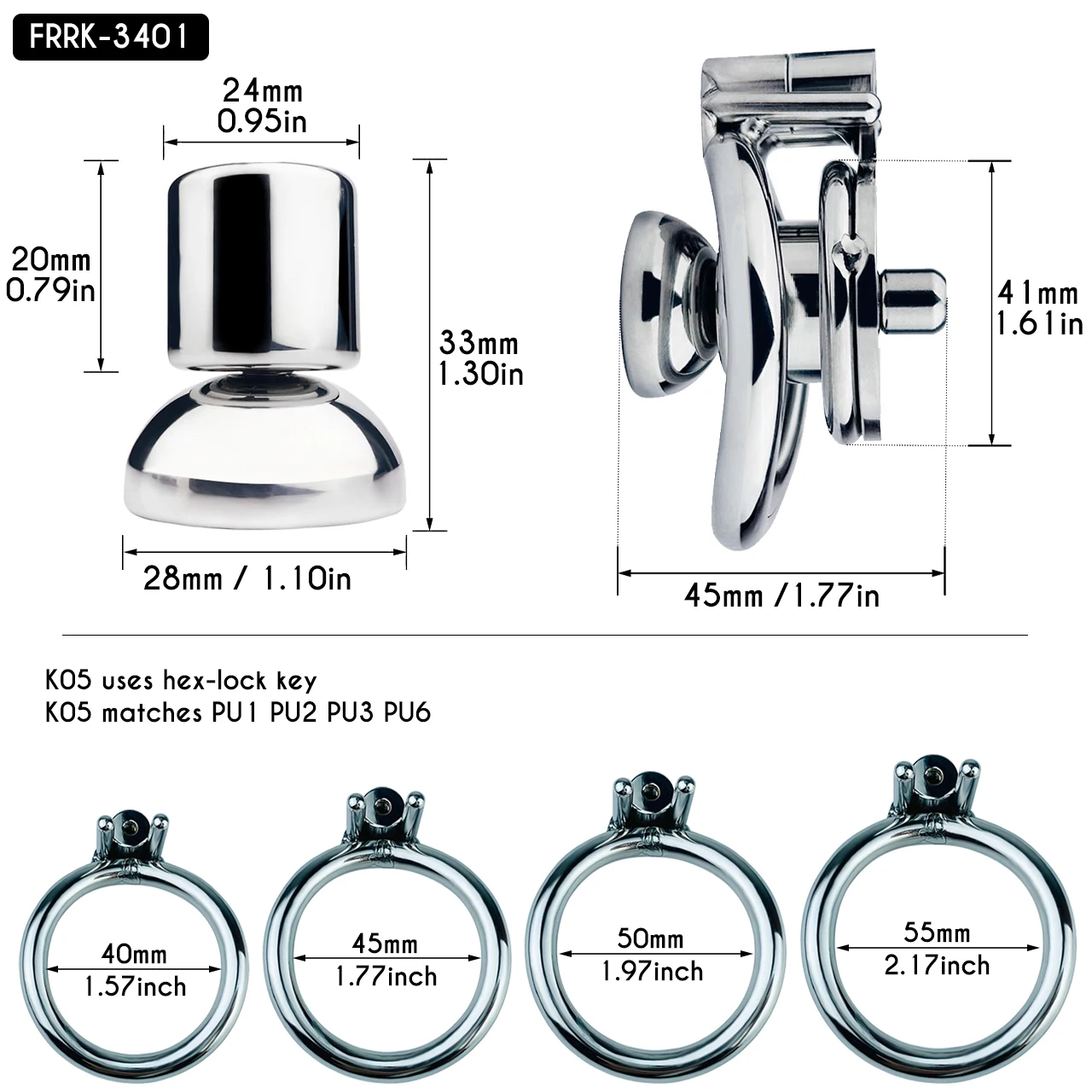 Penis Chastity Cage Stainless Steel for BDSM