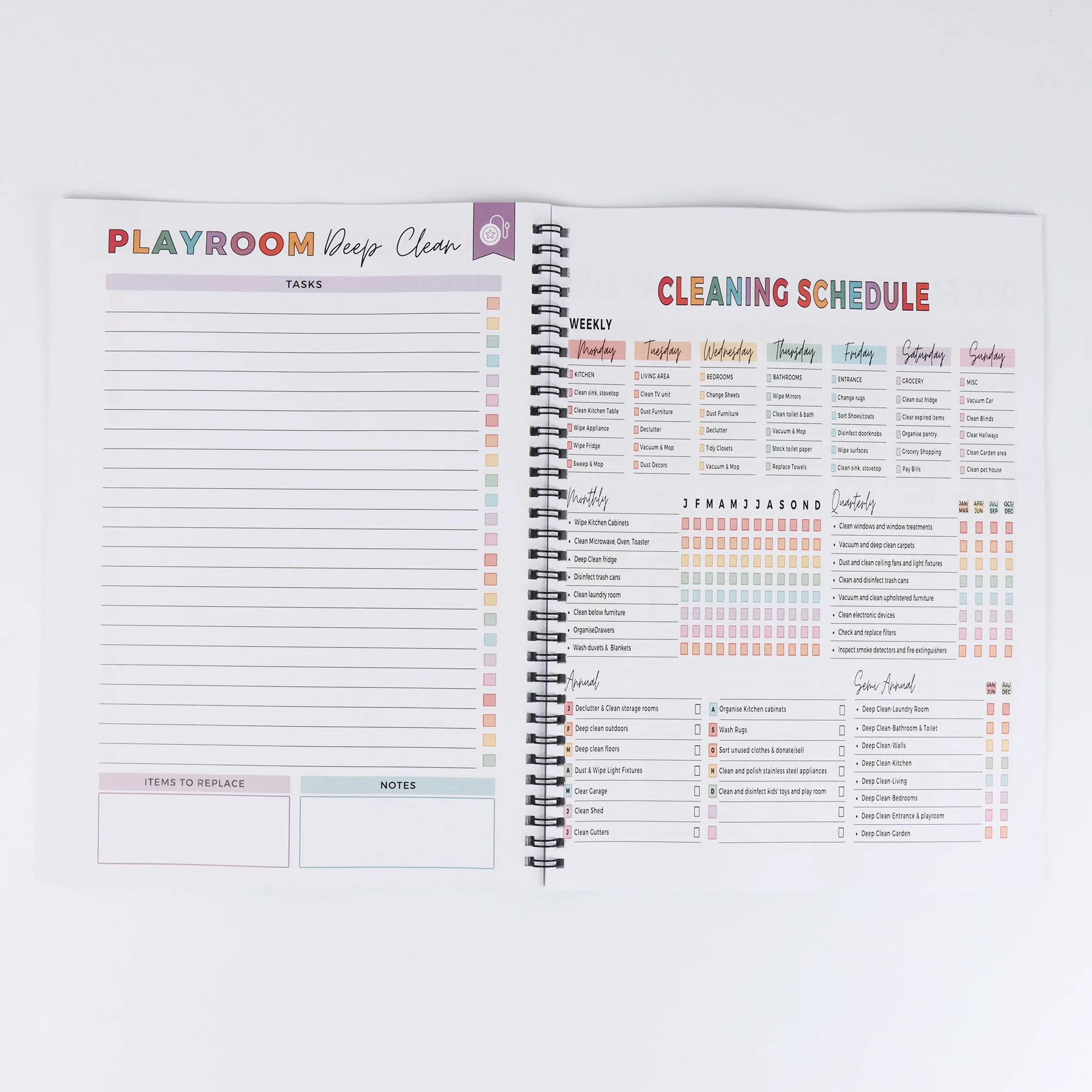 ADHD Cleaning Planner Bundle  Editable Canva Home Cleaning Schedule Weekly Monthly Yearly Cleaning Family Chore Chart 6
