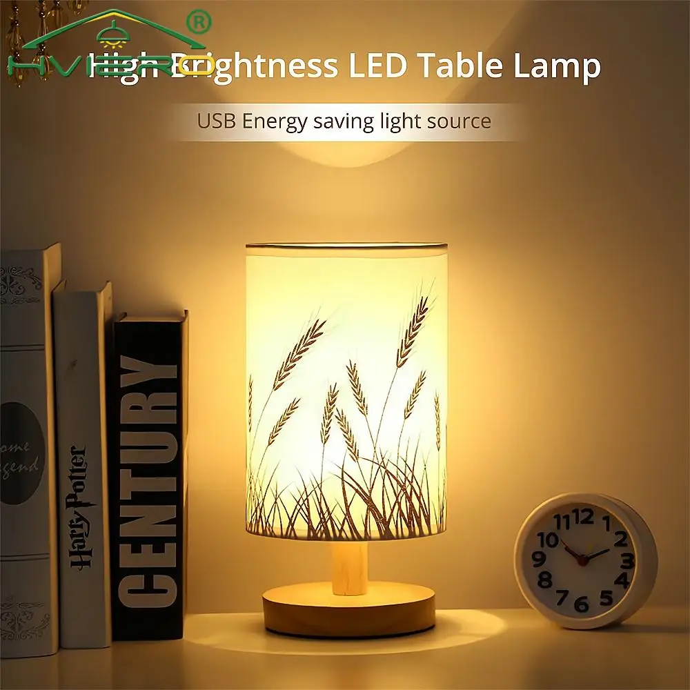 Description Picture 3 of itemHessian Solid Wood Decorative Lamp 5V Remote Control Usb Table Desk Bedroom Bedsid Study Home Stay LED Night Light Energy Saving