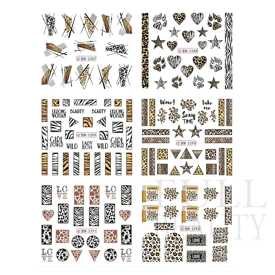 New Leopard Print Stickers For Nails Wild Animal Texture Cute 7 S22be8b5f01224ef09abf486c1c607b92j