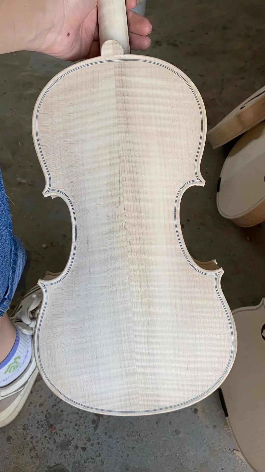 over 30 years All European Wood Violin 4/4 Guarneri 1743 professional Handmade white embryo unfinished violin Ebony Fingerboard