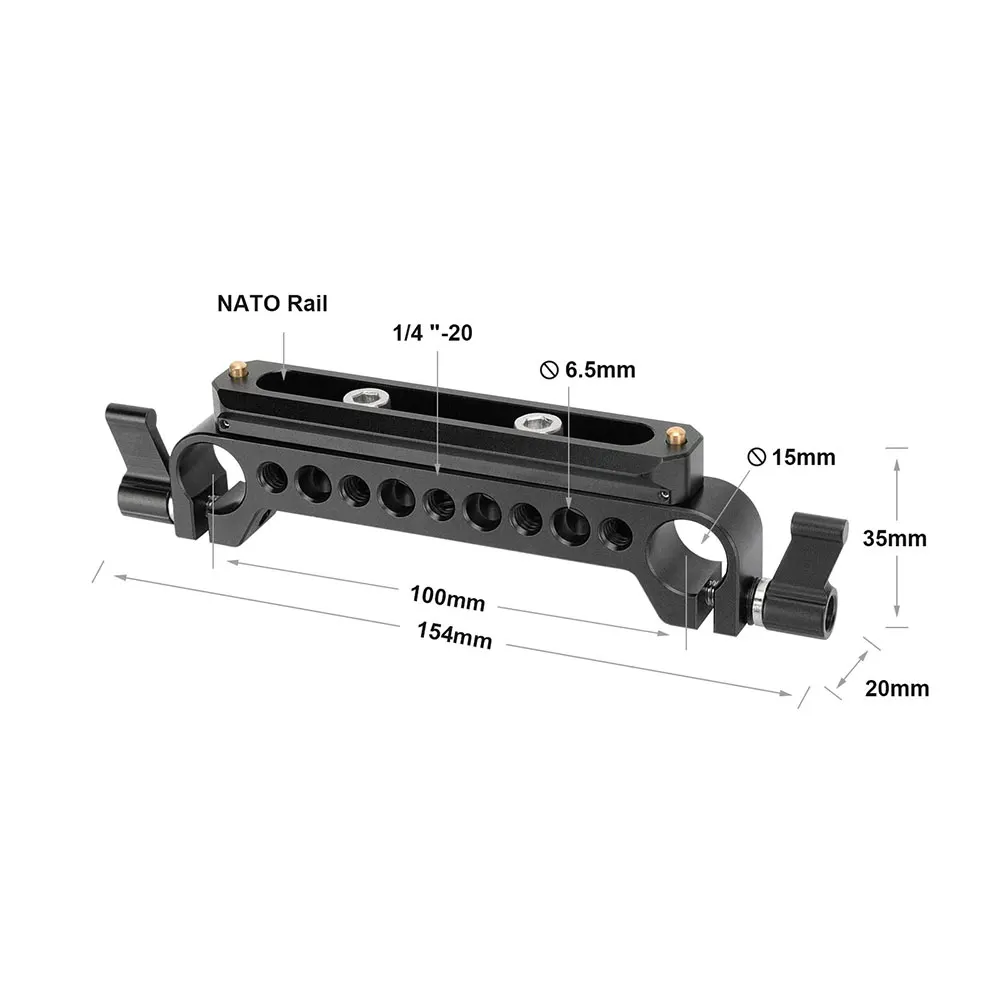 

SZRIG 15mm Rod Clamp Adapter With Quick Release NATO Safety Rail 100mm For Dslr Photo Studio Accessory Universal