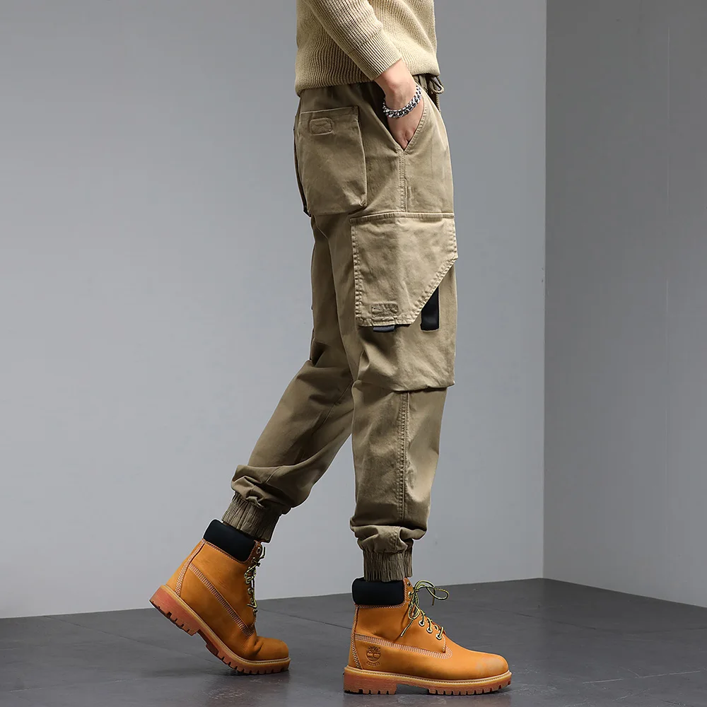 best business casual pants Single Road Mens Cargo Pants Men Multi Pockets Baggy Hip Hop Fashion Techwear Joggers Male Trousers Streetwear Casual Pants Men plus size khaki pants