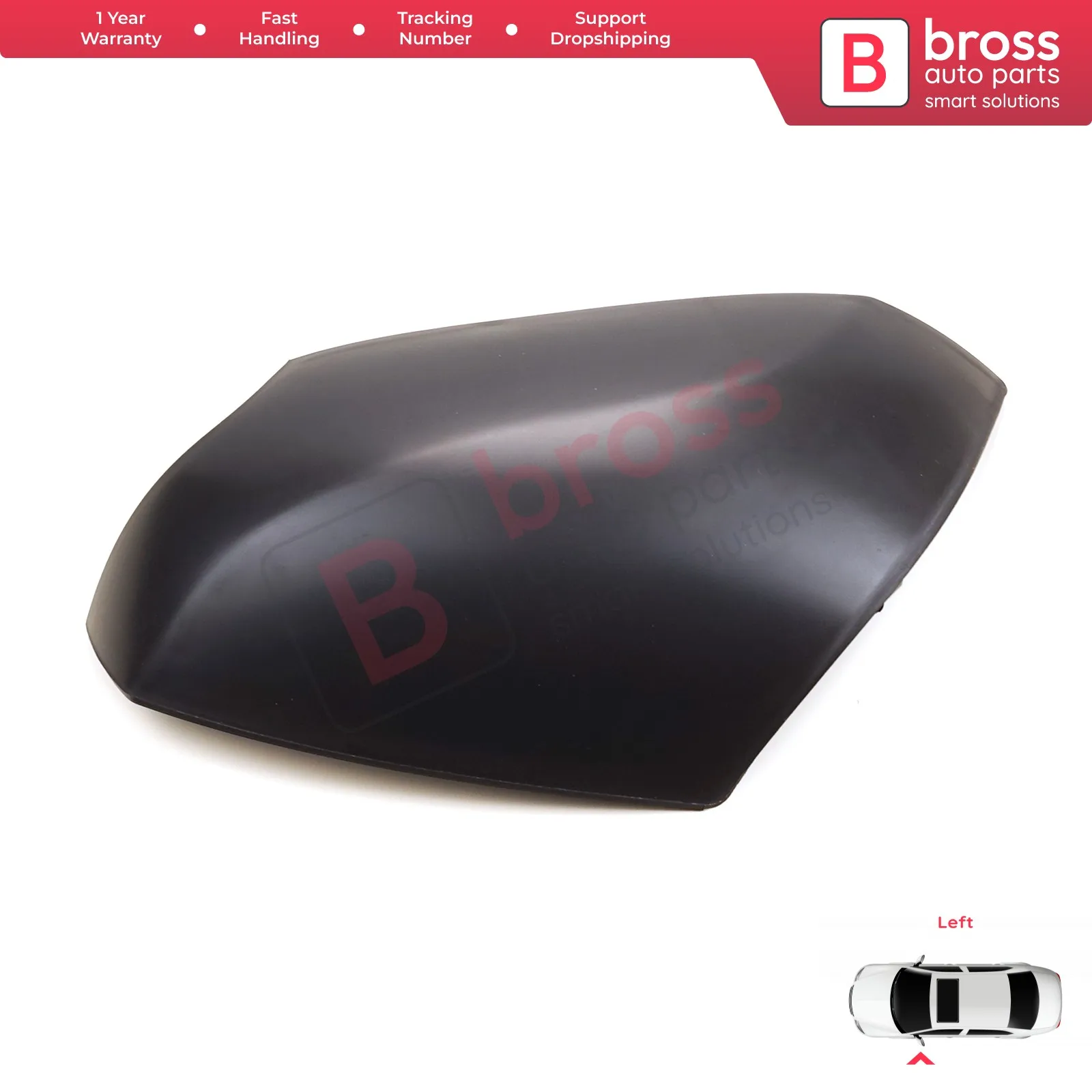 

Bross Auto BSP1106-1 Car Side Rearview Wing Mirror Shell Scull Cap Cover Left 963730063L for Renault Fluence Megane HB MK3