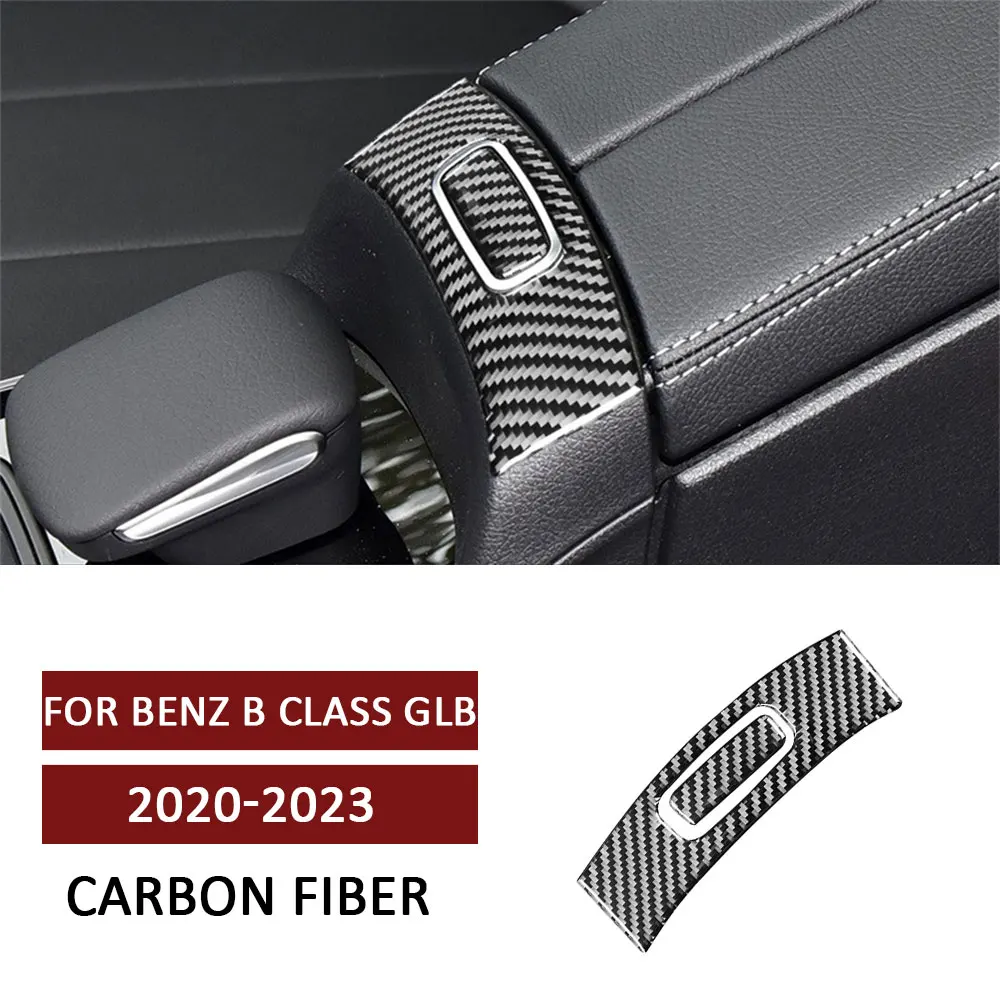 

Car Handrail Box Button Panel Trim Sticker for Mercedes Benz B Class GLB 2020-2023 Carbon Fiber Decal Cover Auto Accessories