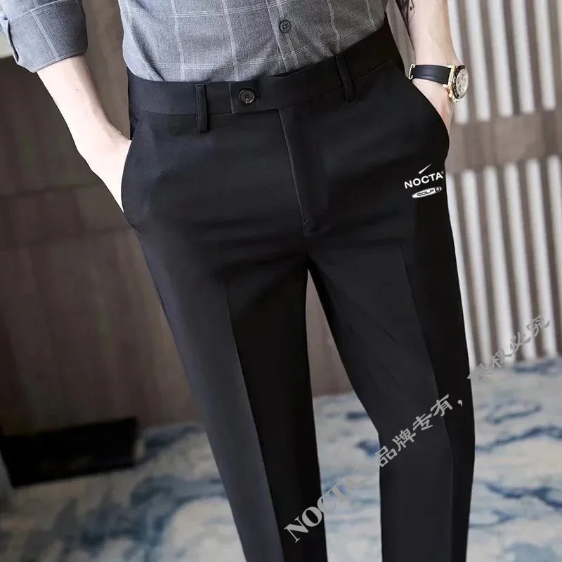 

British Style New Solid High Quality Dress Pant Men Slim Fit Casual Office Trousers Formal Social Wedding Party Suit Pant
