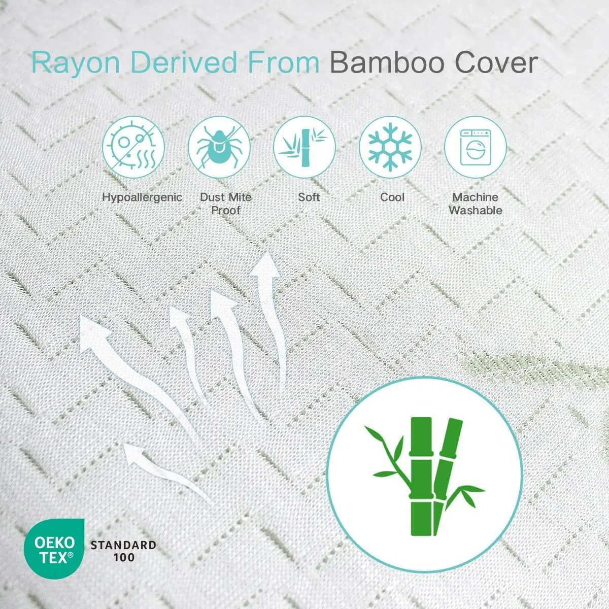 Rayon Derived from Bamboo Pillow King Size Set of 2 - Machine Washable Bed Pillows for Sleeping for Back, Stomach, Side Sleeper 3
