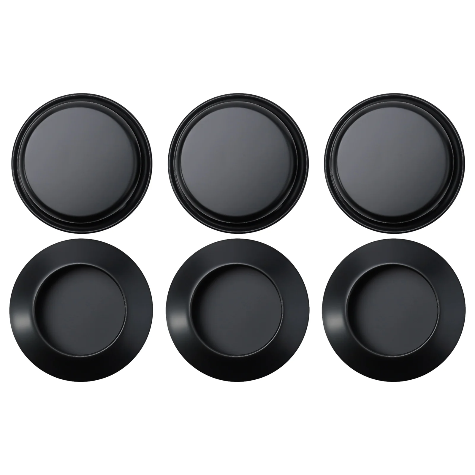 6PC Door Handles Stainless Steel Recessed Invisible Handle Cabinet Pulls Fire Proof Door Disk Room Round Ring Handle Pull