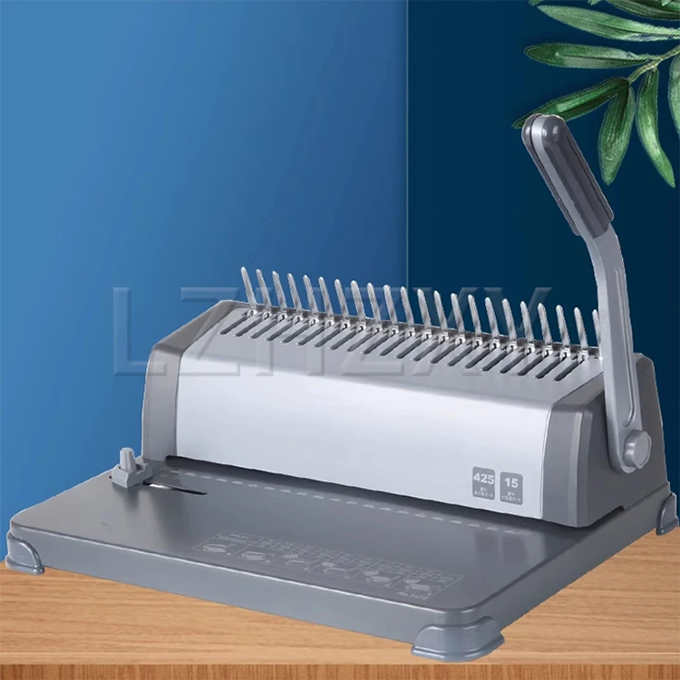 Description Picture 4 of item21-tooth fixed comb binding machine Contract and tender rubber ring clamp 3872 punching binding machine ≤15 sheets